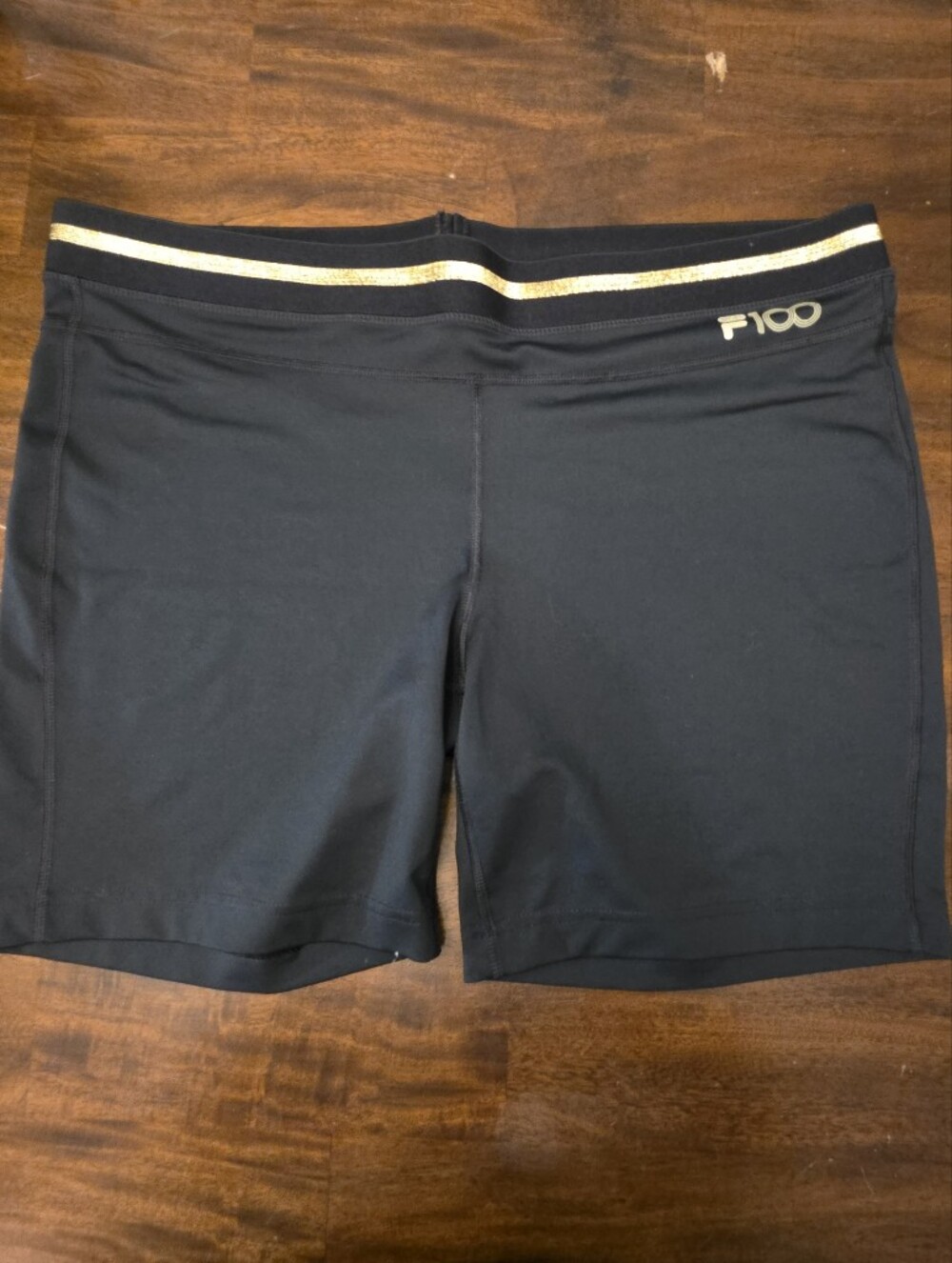 Rare FILA 100 Centenary Anniversary Compression Bike Shorts Black Gold Large